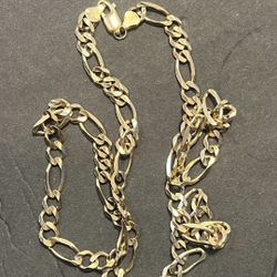 26” 10k (417) Stamped Gold Fígaro Chain Solid 28.41 Grams