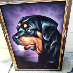 Vintage Velvet Rottweiler Picture