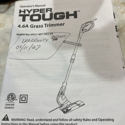 Hyper Tough Electric Weed/grass Trimmer Like NEW! Comes With Extended Warranty And Heavy Duty Extension Cord.  $35 Ridgefield 