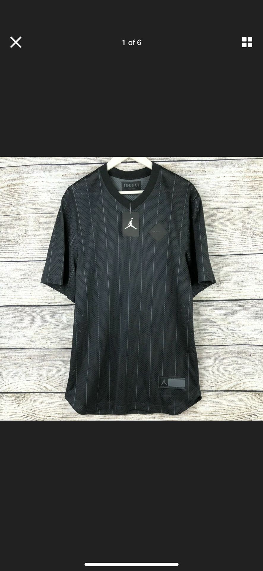 NIKE AIR JORDAN Retro 9 Sportswear Jersey Men’s Shirt Black AH9909-010 SIZE XL