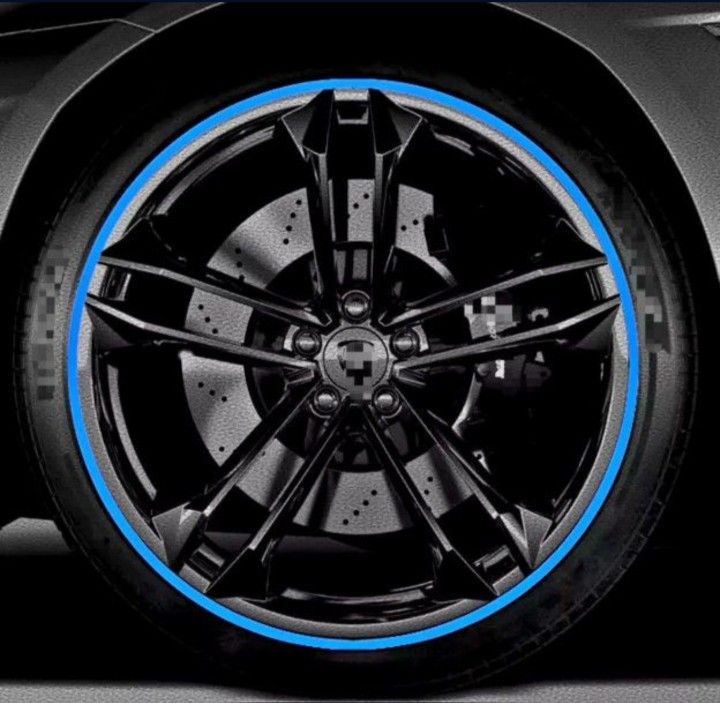 Rim 3m Glue Back 8M/ Roll New Styling IPA Rimblades Car Vehicle Color Wheel Rims Protectors (BLUE)Decor Strip Tire Guard Line Rubber Moulding Trim