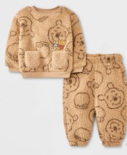 Boys 2pc Disney Winnie The Pooh Cozy Pullover & Pants Set(NEW)