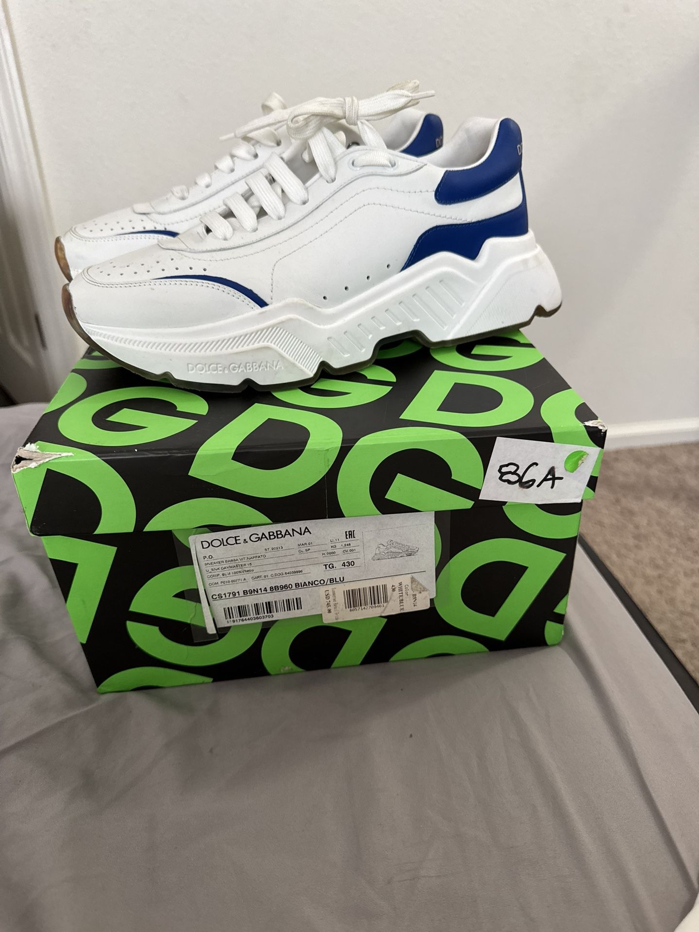 Dolce & Gabbana Leather Colorblock Pattern Athletic Sneakers