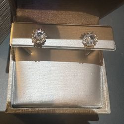 Sterling Silver Lab Created Diamond Studs 