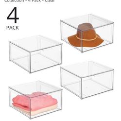 Mdesign Plastic Stackable Closet Storage Organizer Bin Storage 