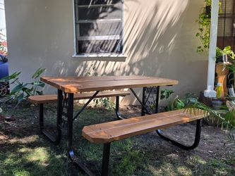 Outdoor Picnic Table with Benches