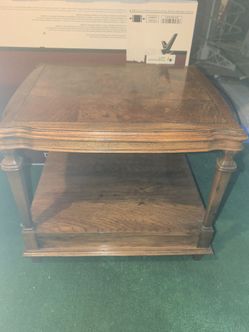 Wooden End Table with Lower Shelf 27" W x 22" D x 23 " H
