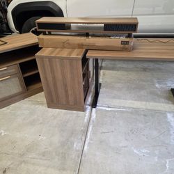 Standing Desk, 2 Cabinets, Monitor Stand 