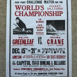 “RARE!” and old 13 Billiard/Pool Posters, large posters measuring approx. 18 inches by 23 inches.