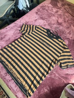 GUESS JEANS Striped Tee Shirt Brown Black Size Medium