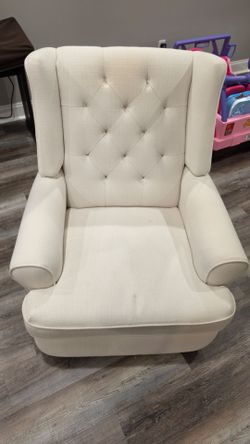 Used White Fabric Swivel Glider Recliner - Free