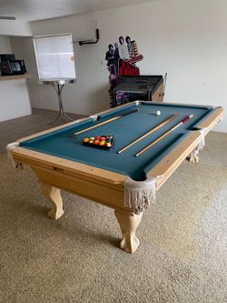 Connelly Pool Table with Balls and Cues