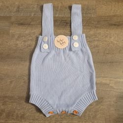 NWT BeeBeeBaby Knitted Blue With Wings Romper 18m