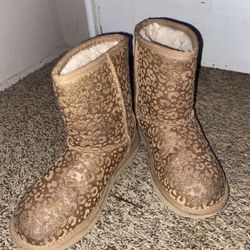 Uggs Leopard Suede wool lined boots