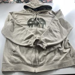 Vintage 686 Hooded Sweater Cream Olive Geeen 686 Men’s Size Large