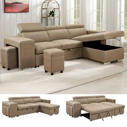 102“ L-Shaped Sectional Sleeper Sofa