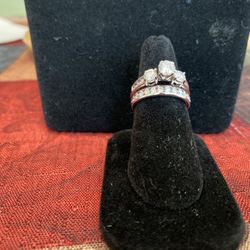 3 Stone Wedding Ring and Anniversary Band