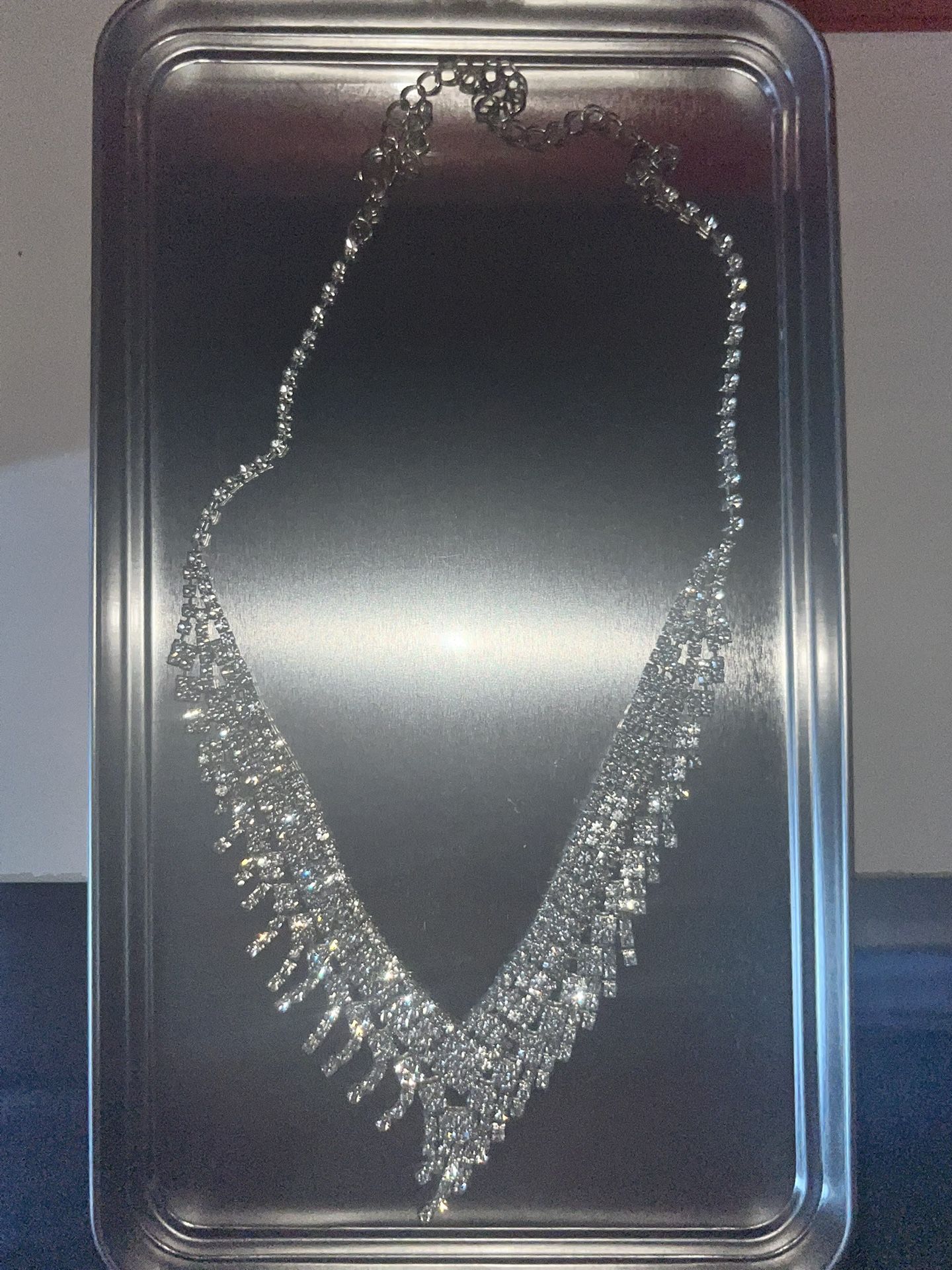 Silver Necklace And Earrings