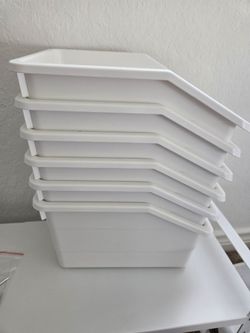 Ikea SOCKERBIT Storage Box/Bin, White, Small, 6 Available