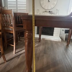 Extendable Wood Kitchen Table And 6 Chairs Included