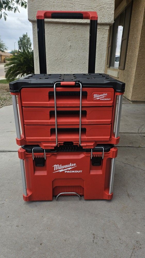 Rolling packout with 3 drawer combo