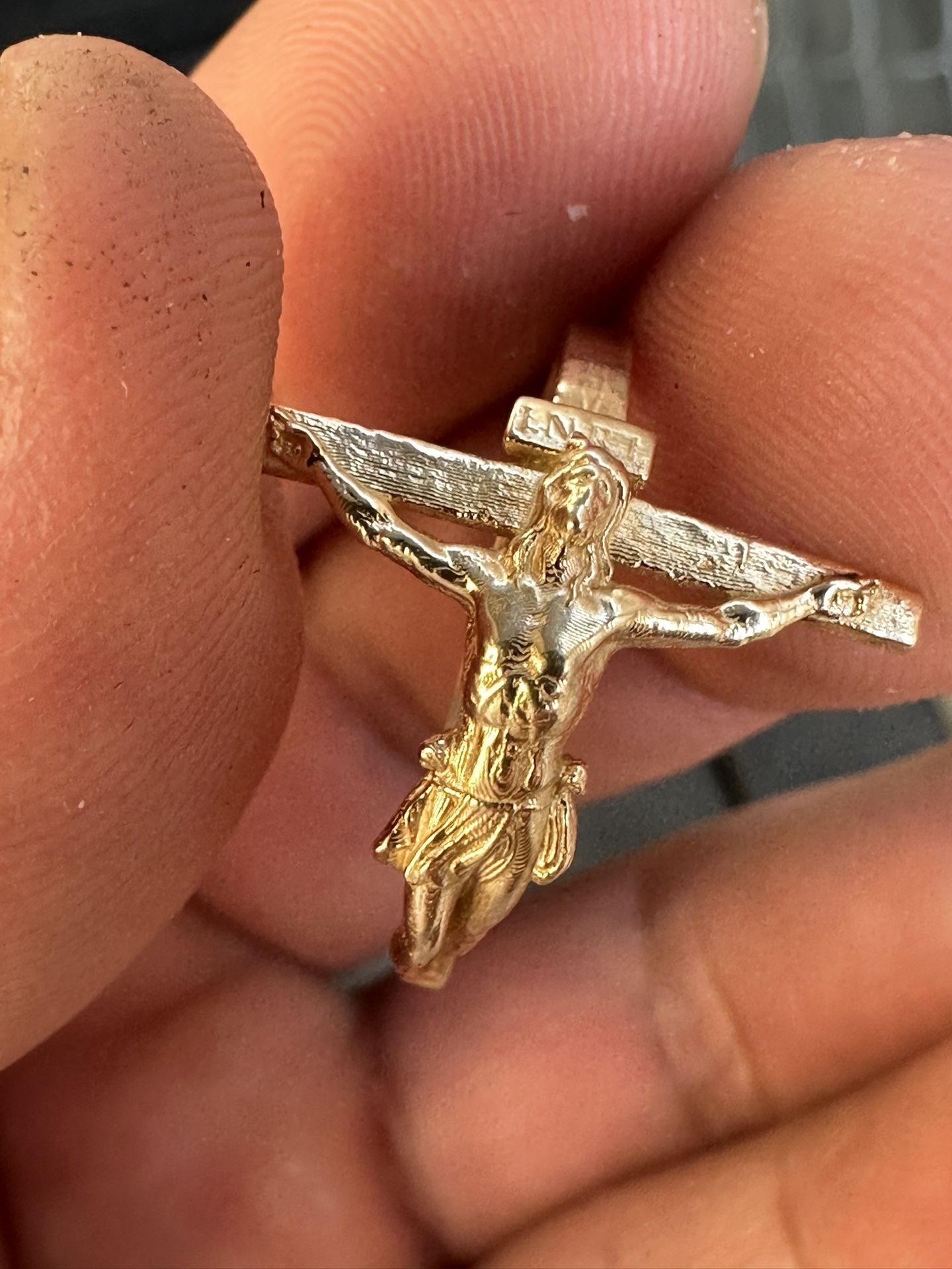 βοΈ 14K Gold Jesus Crucifix Ring β Size 8 β 5.9g π