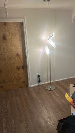 62in Nickel Acrylic Cylinder Floor Lamp