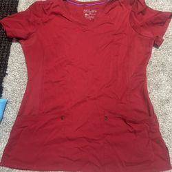 Red Purple Label Scrub Top