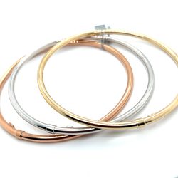 14kt Gold Tri Color Hoop Bracelet Set Of 3 8.70grams 159647 7