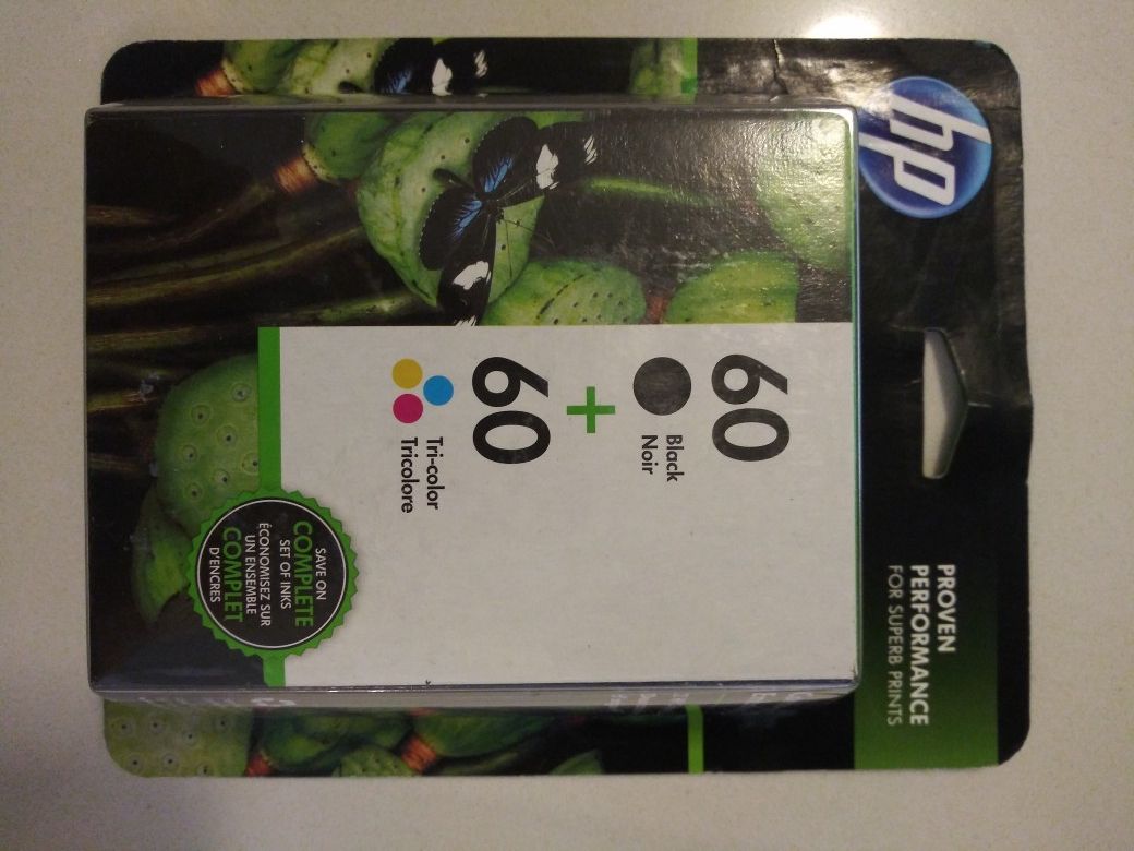 HP 60 2-pack black/tri-color ink cartridges