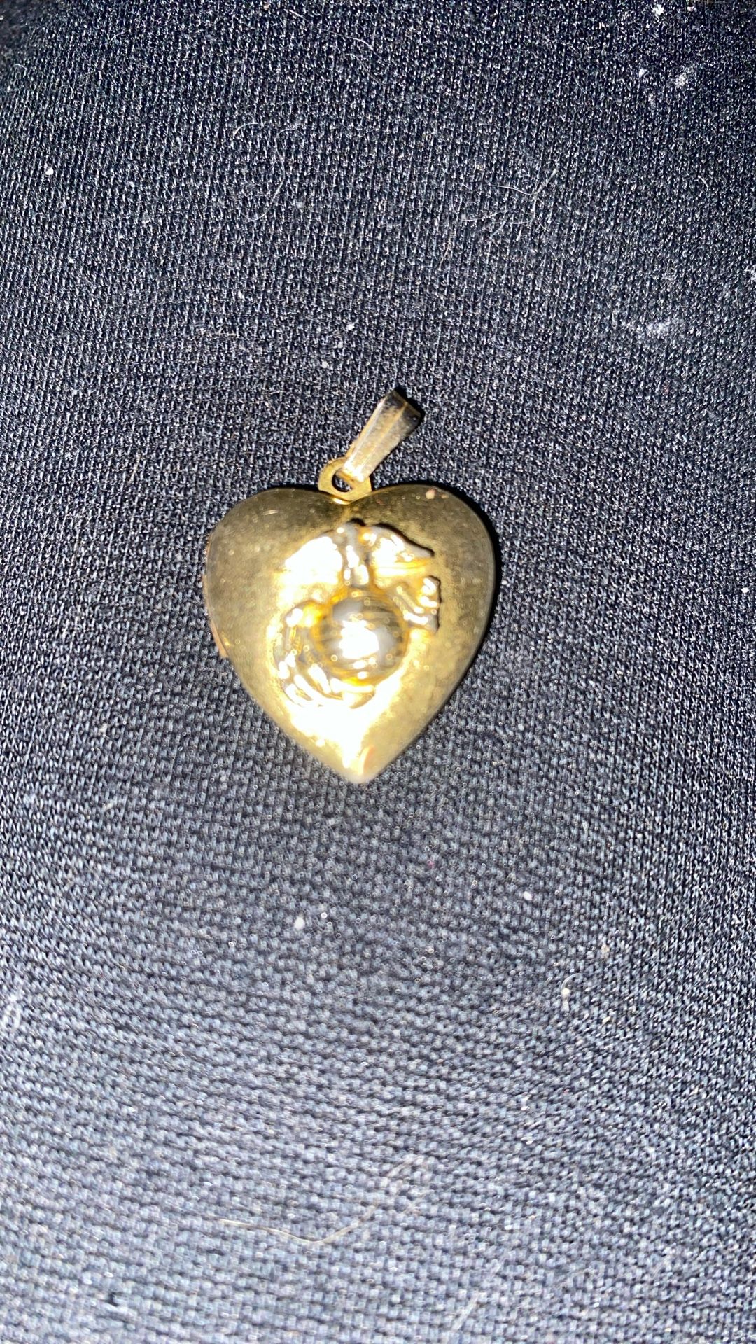 USMC Heart Locket Gold