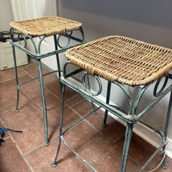 (2) cast iron bar stools  custom 24"