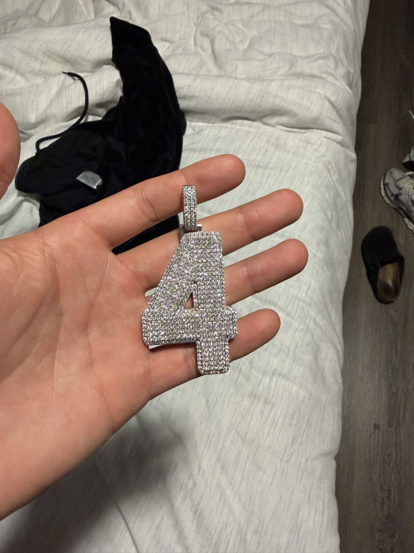 Moissanite “4” Pendant