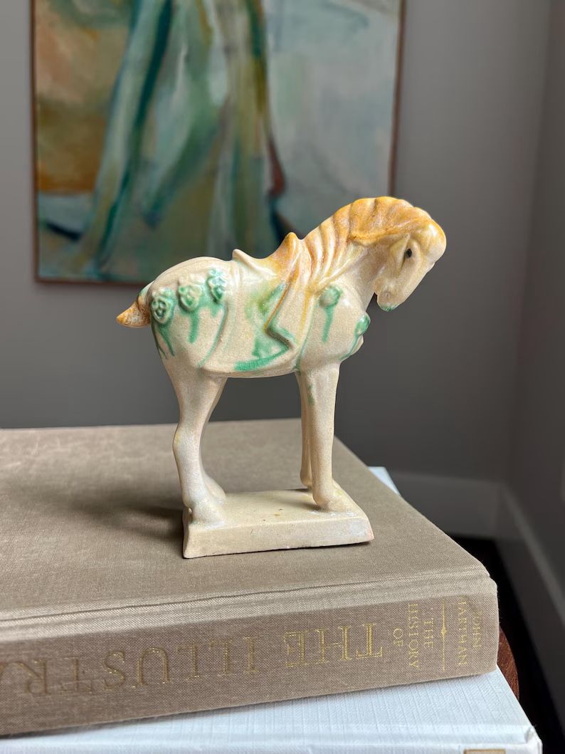 Small 1980's Tang Style Chinoiserie Horse H5 1/2” ( firm on price )