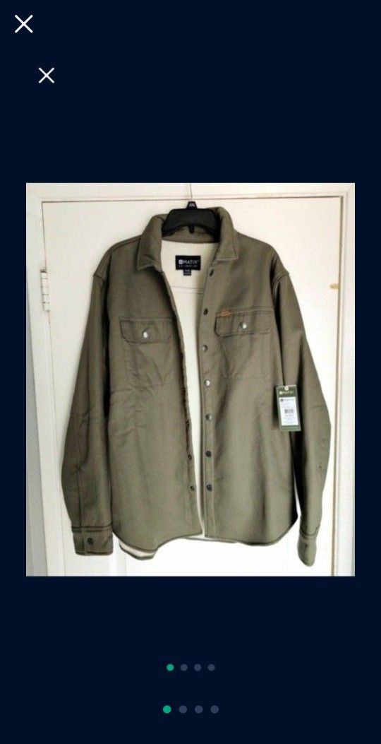 Men's Sherpa Jacket Green Army XL