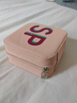 Pink Monogram Travel Jewelry Box