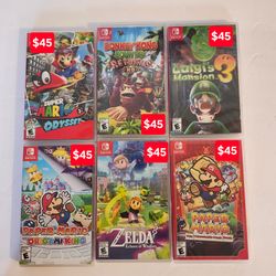 Nintendo Switch Games Prices start at $25 New&Sealed Avaialable Today 24 games Available trades welcome only for switch 2 games