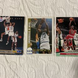 1992-93 Shaquille O’Neal, Michael Jordan NBA cards