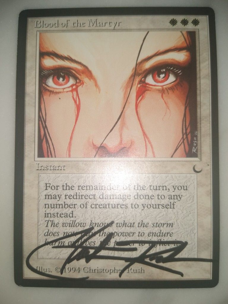 MTG, Blood Of The Martyr. Signed By Christopher Rush