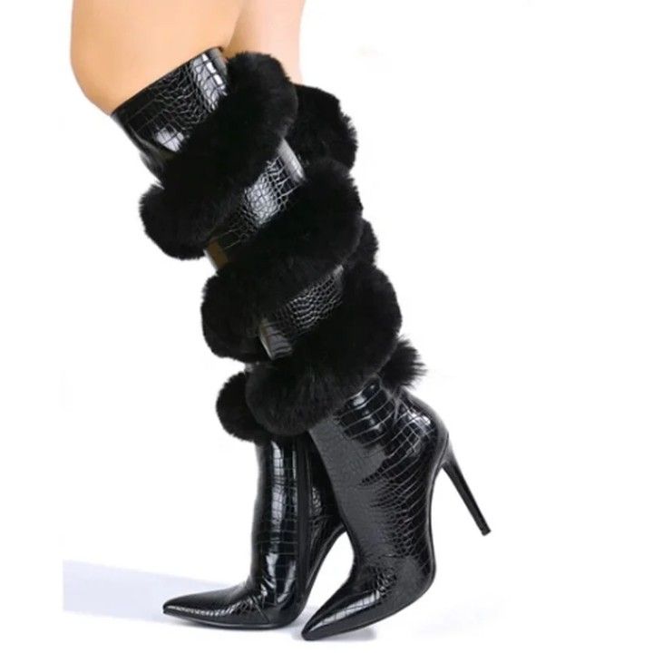 Leather/Faux Fur Boots 