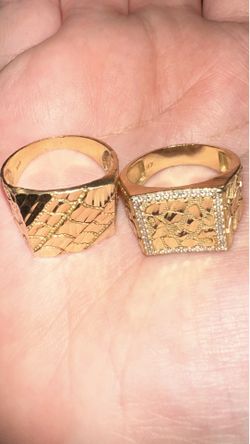 14k golden nugget rings set