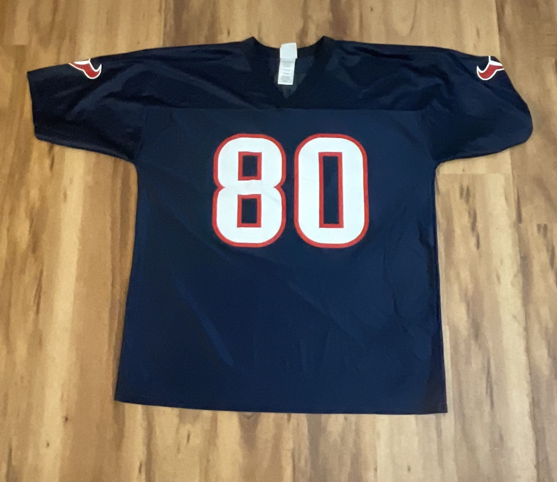  NFL Team Apparel NFL Houston Texans #80 A. Johnson Jersey Size XL Pre-owned, no rips, tears or stains Direct to garment printed