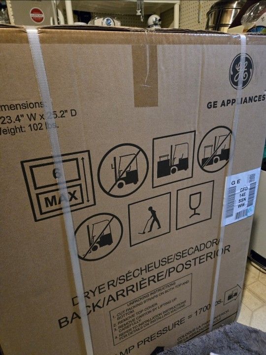New In BOX GE FRONT LOAD Electric DRYER