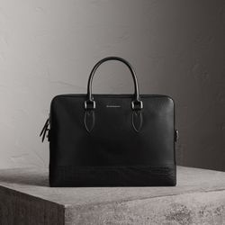 Burberry Slim Barrow in Leather & Alligator! Document / Briefcase / Laptop Bag