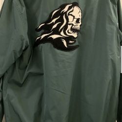 Vans sixty sixers green varsity skull jacket