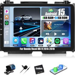 Android 15 4+64G Car Stereo Double Din for Honda Vezel HR-V HRV 2014-2019