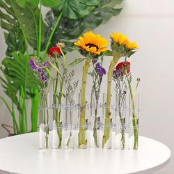16 Test Tube Vase Glass Test Tube Plant propagating with Hooks 