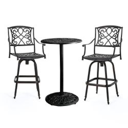 Cast Aluminum Bar Stools Bar Chairs Bistro Set
