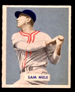 1949 Bowman Sam Mele Rookie Card #118 Boston Red Sox Gray Back (NM)
