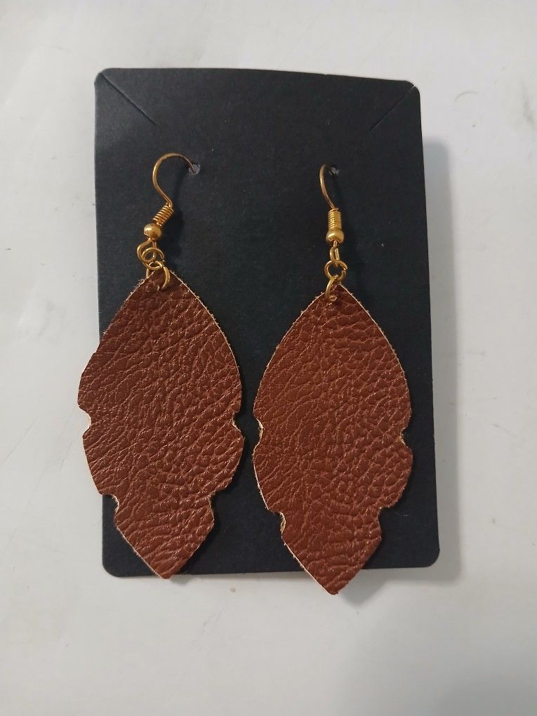Leaf Leather Earrings
